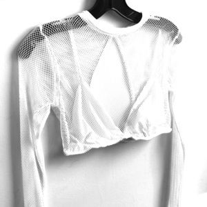 Long sleeved Mesh top with Attached bralette